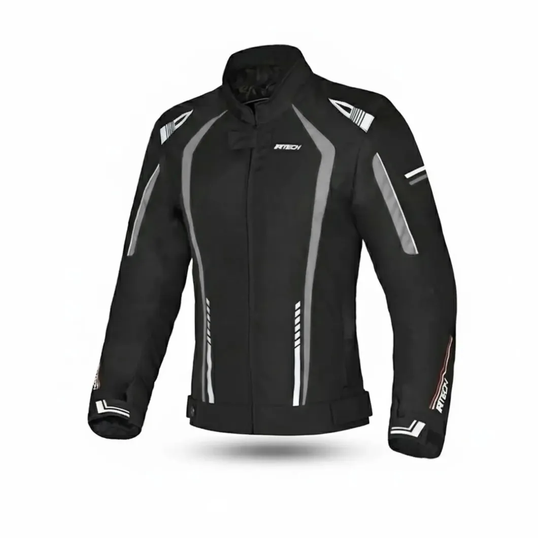 R-TECH MARSHAL WOMEN'S MOTORCYCLE JACKET IN BLACK AND GREY FABRIC