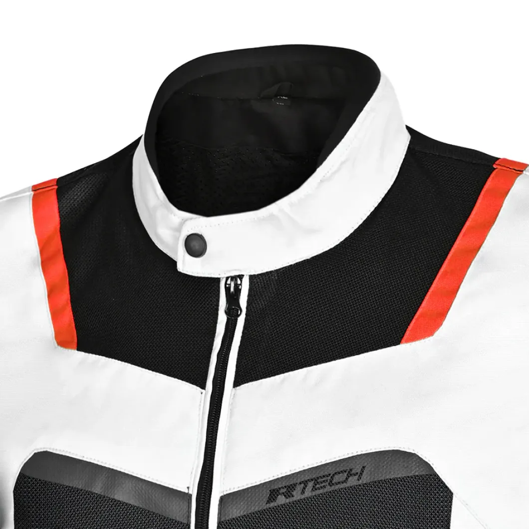 R-TECH SPIRAL MESH GIACCA DI MOTO UOMO IN TESSUTO NERO BIANCO GRIGIO ROSSO