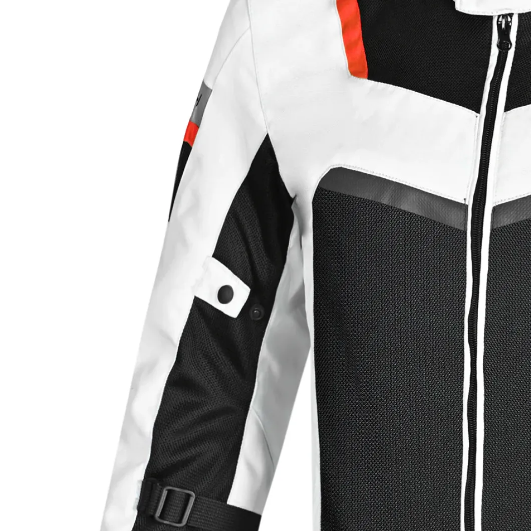 R-TECH SPIRAL MESH GIACCA DI MOTO UOMO IN TESSUTO NERO BIANCO GRIGIO ROSSO