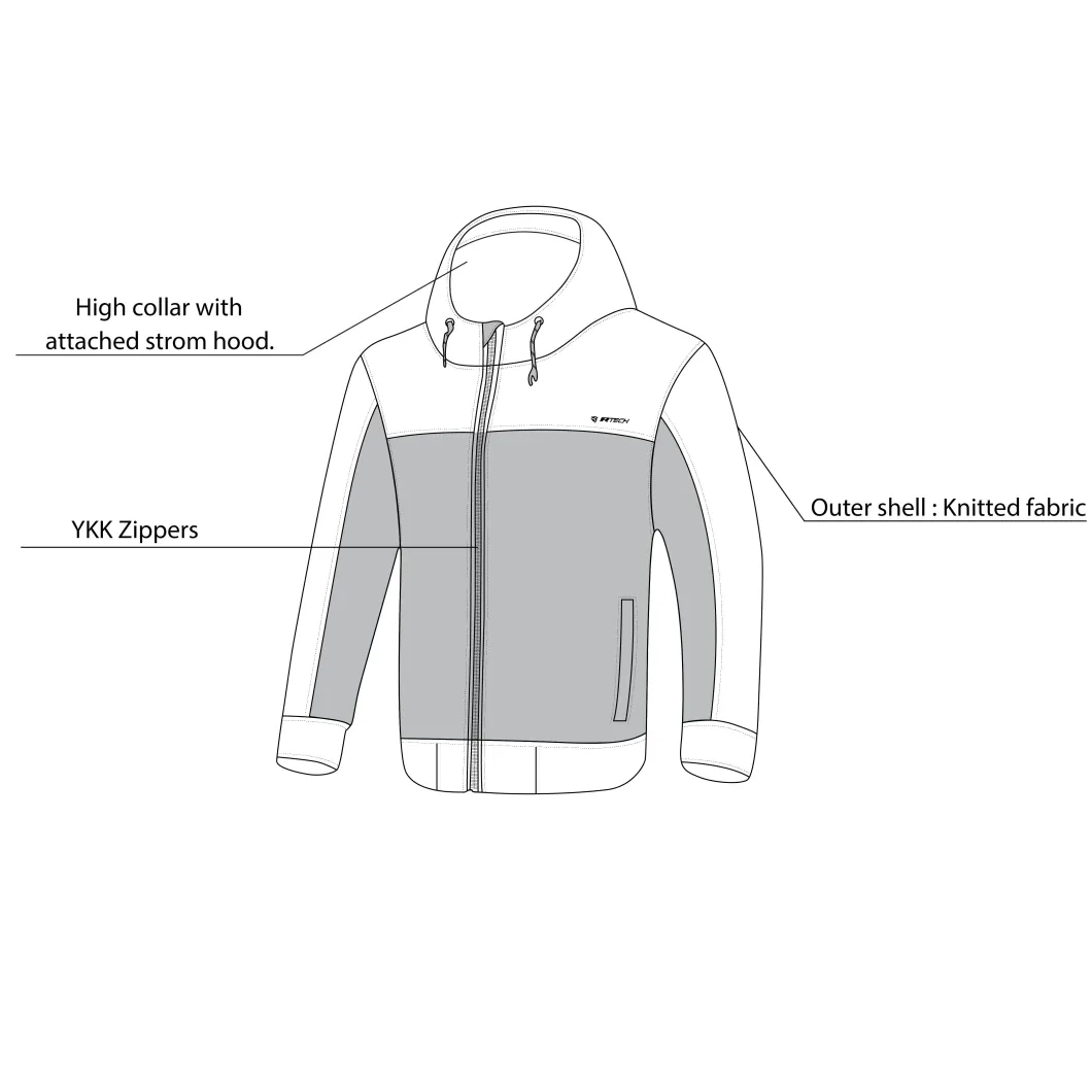 R-TECH Suspension Hooded Sweatshirt Protection Black Grey Red