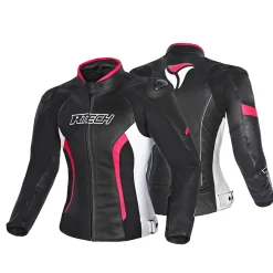 R-TECH TOM RIDER GIACCA DI MOTO DONNA NERO BIANCO FUCSIA