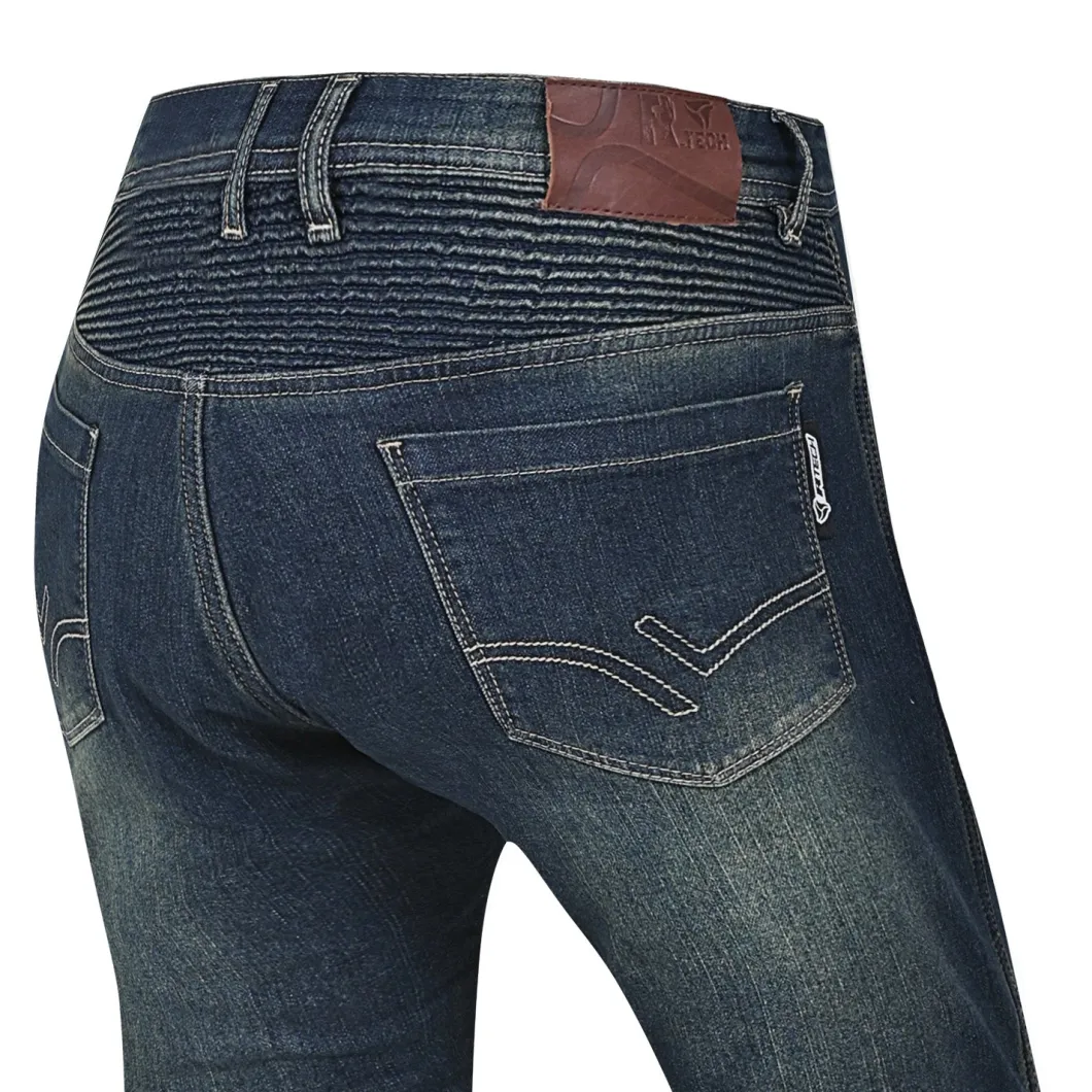 R-TECH VALENCIA JEANS DI MOTO UOMO 32L AZUL VINTAGE SPRAY