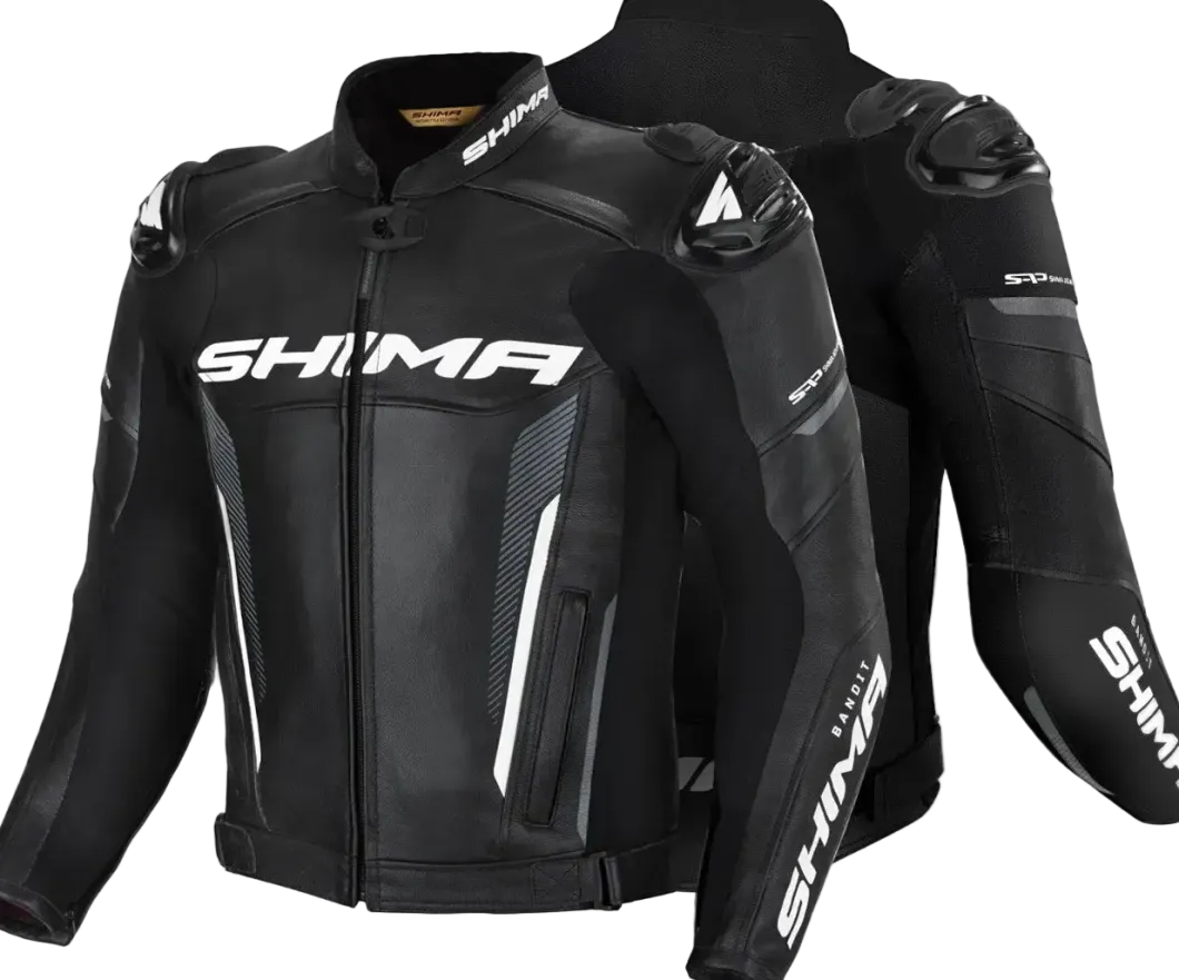 SHIMA Bandit Men's Motorcycle Leather Jacket Black