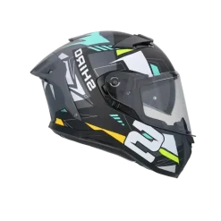 SHIRO FF939 Alpha Full Face Motorcycle Helmet Matte Black White Green