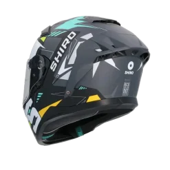 SHIRO FF939 Alpha Full Face Motorcycle Helmet Matte Black White Green