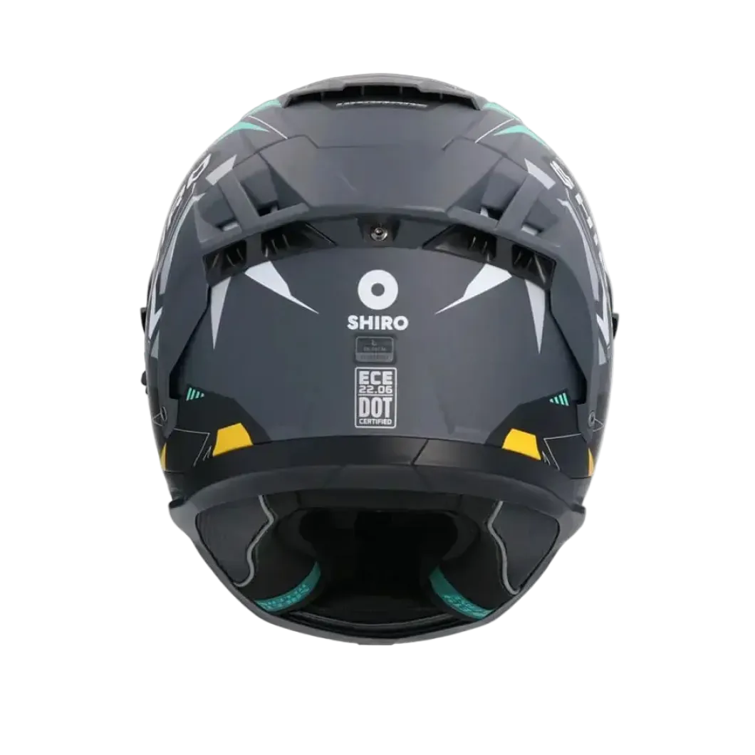 SHIRO FF939 Alpha Full Face Motorcycle Helmet Matte Black White Green