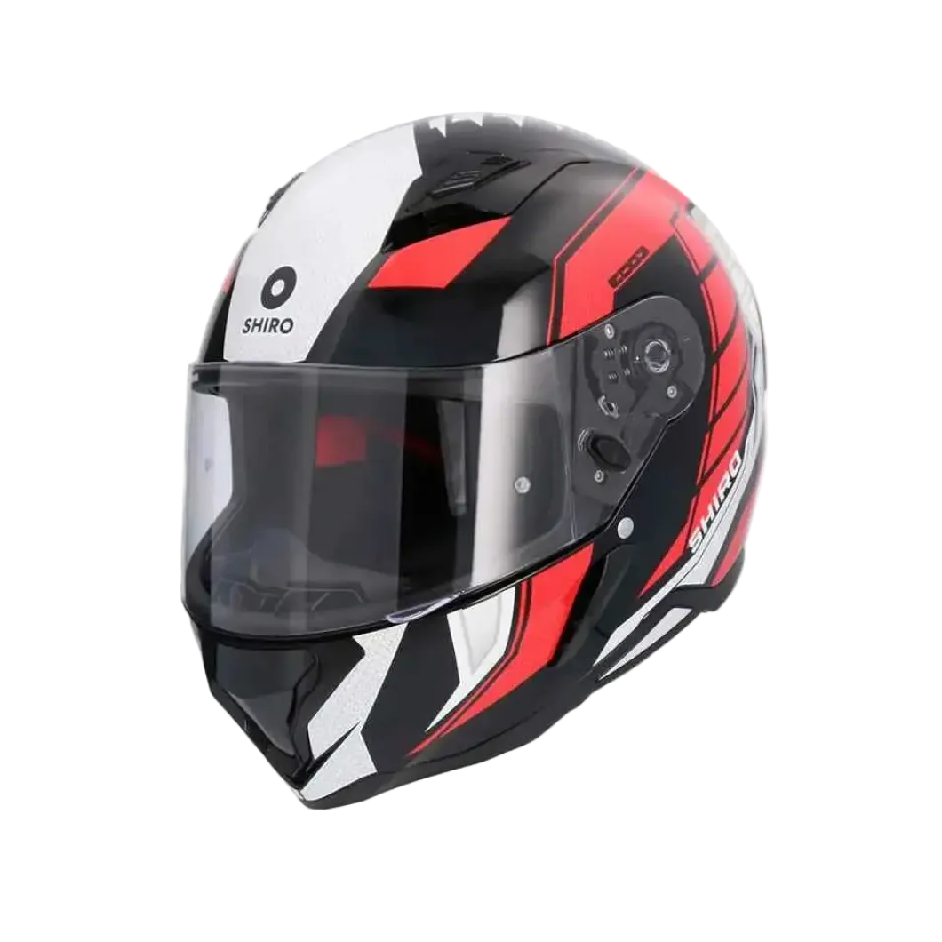 SHIRO HUNTER SH-890 EDGE Full Face Motorcycle Helmets Black Red White
