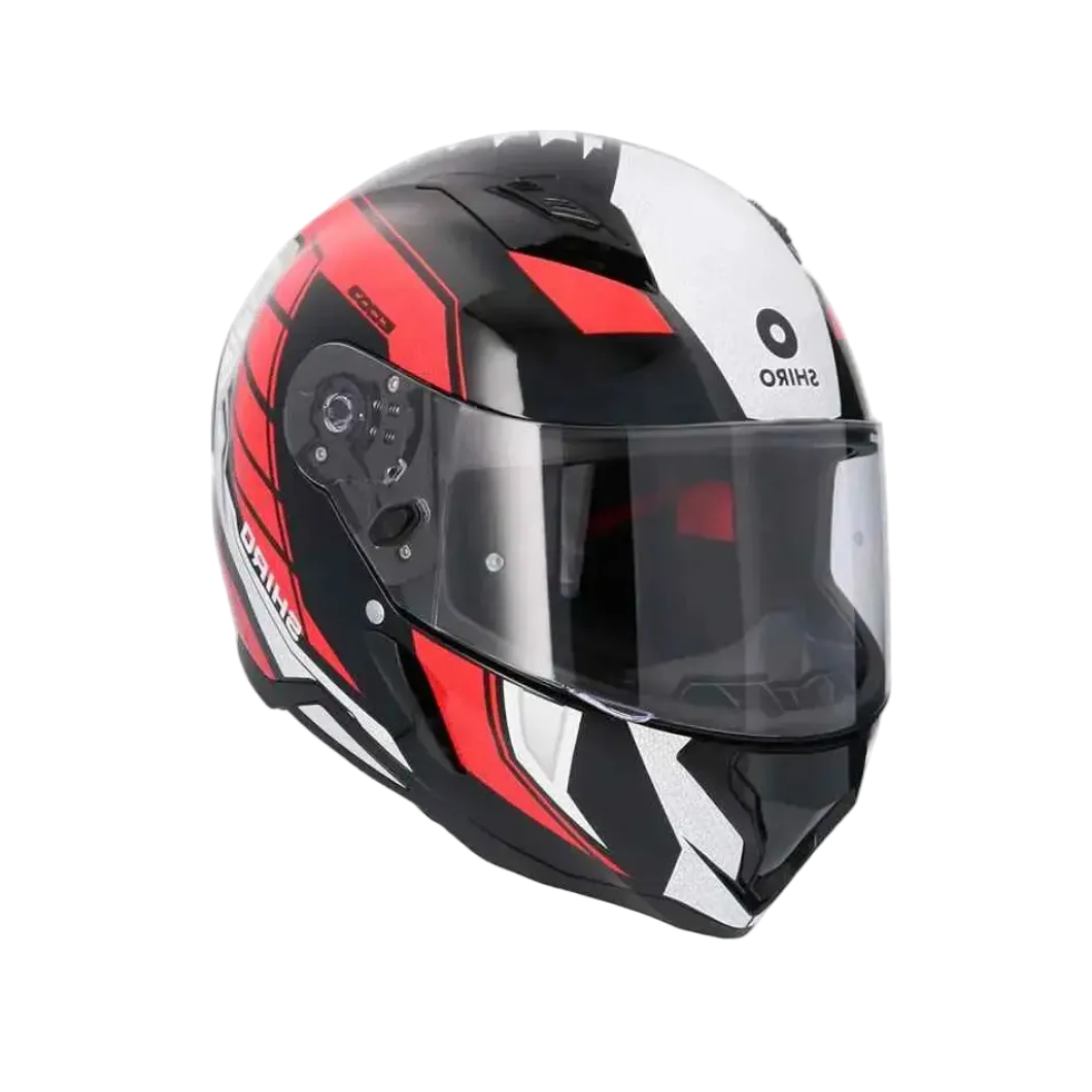 SHIRO HUNTER SH-890 EDGE Full Face Motorcycle Helmets Black Red White
