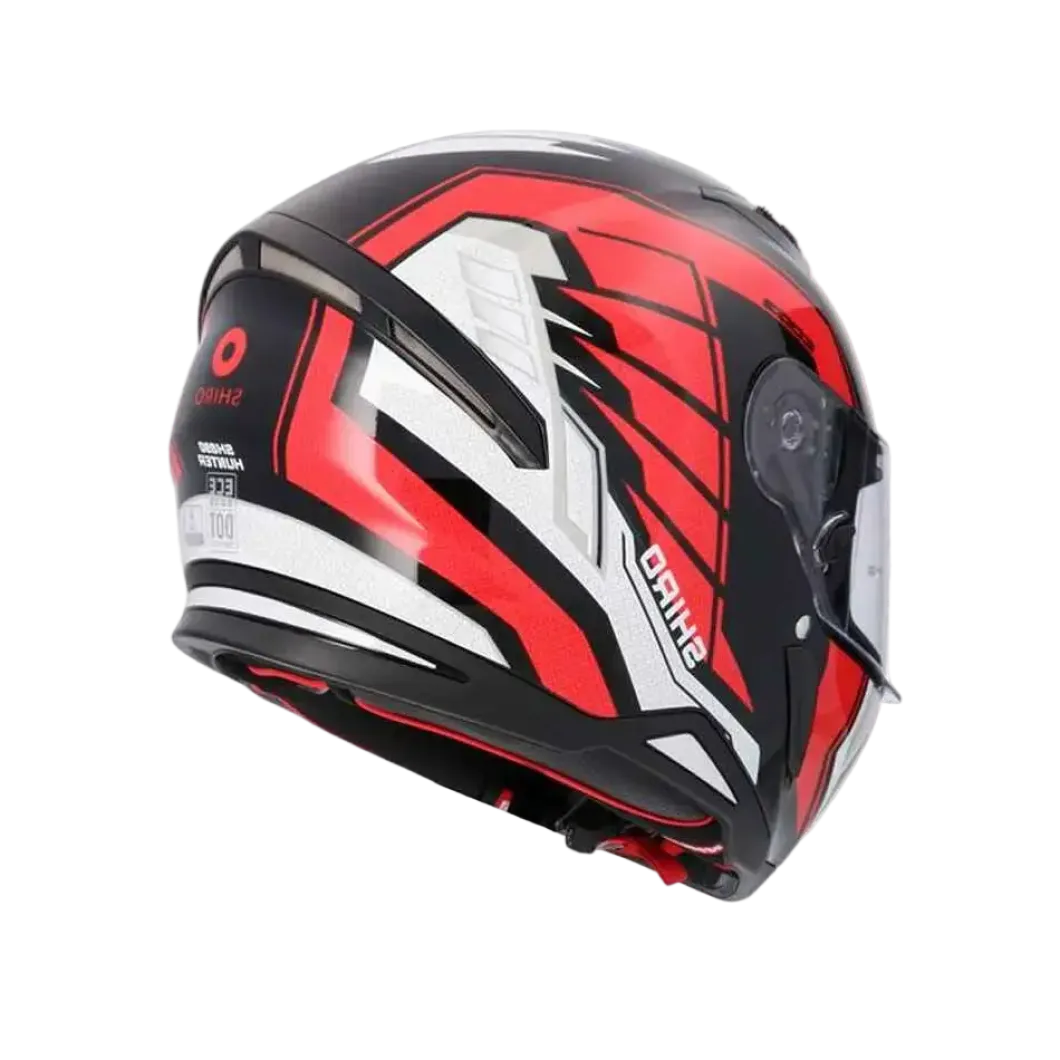 SHIRO HUNTER SH-890 EDGE Full Face Motorcycle Helmets Black Red White
