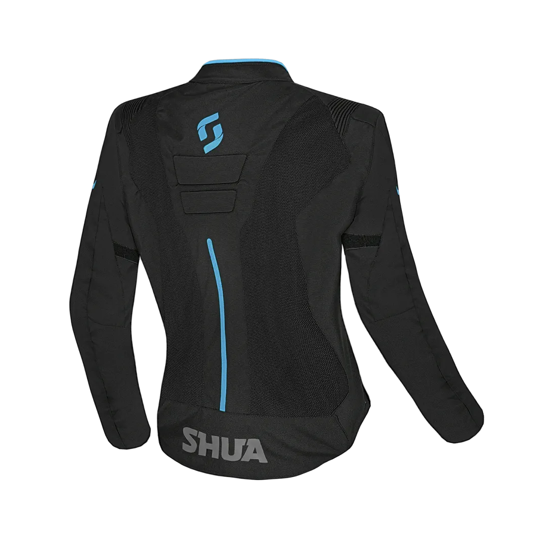 SHUA - GRAVITY LITE FABRIC JACKET BLACK/TERQUISE women's Summer perforated