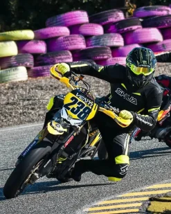 Shua Infinity 2-Piece Motorcycle Suit Black/Yellow