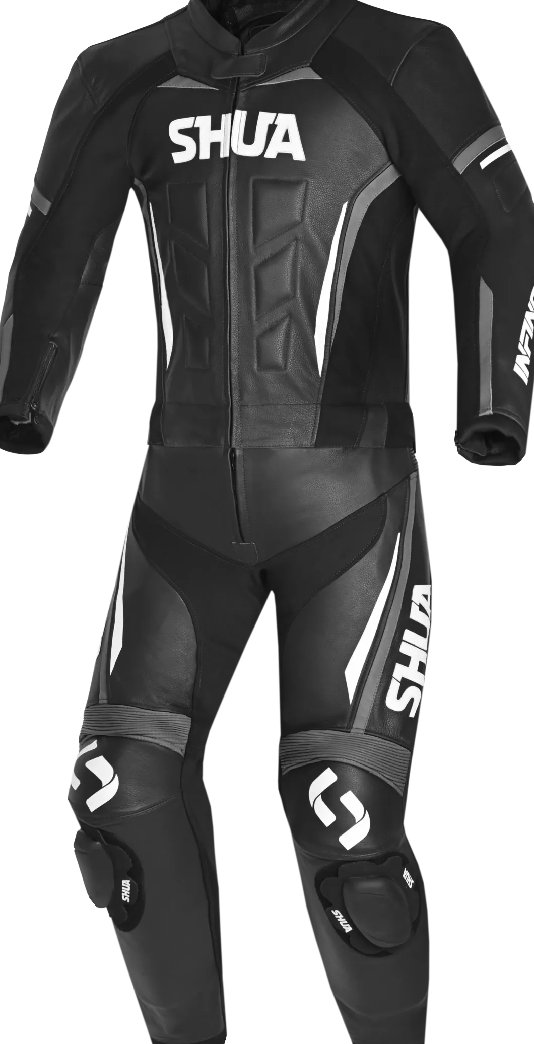 Shua Infinity 2-Piece Motorcycle Suit Black/White/Ducktail