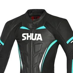 SHUA INFINTY 1 PC TUTA DI MOTO DONNA NERO BIANCO TURCHESA