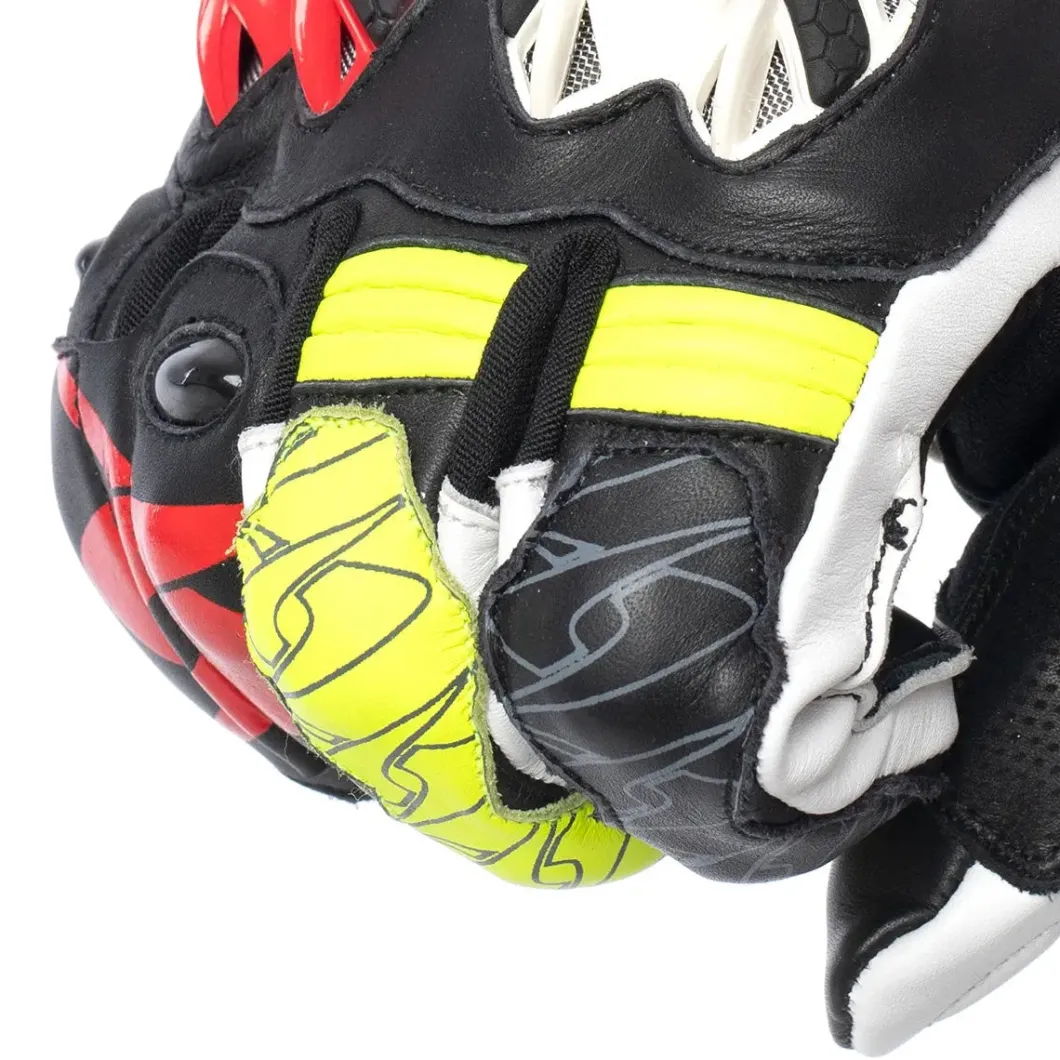 SPYKE Tech Pro Men's Racing Gloves Black White Red Flou Amarillo